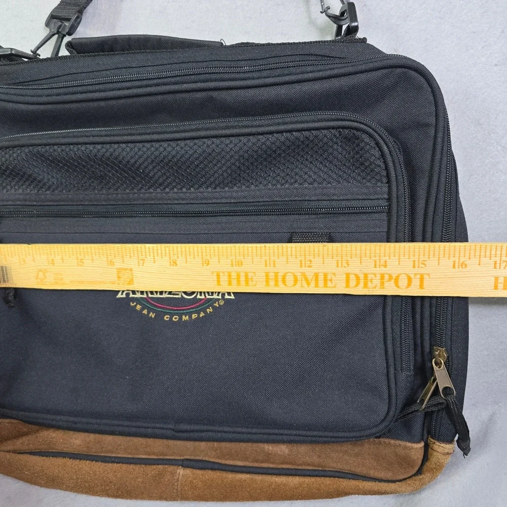 Vintage Y2K Arizona Jean Company Messenger Bag Unisex Large Black Brown Workwear